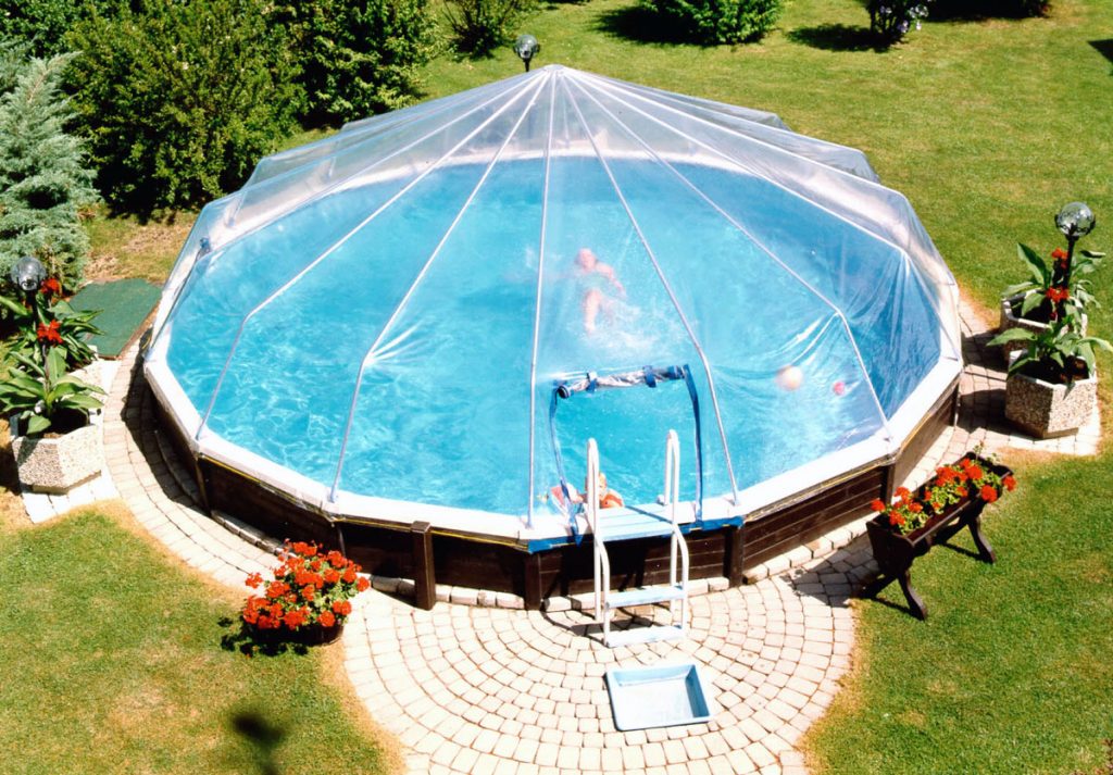 Chauffage de piscine dôme pour piscine hors sol, équipement de chauffage de  piscine creusée avec connecteur de tuyau pour la maison et l'extérieur (1  pièce) : : Terrasse et Jardin