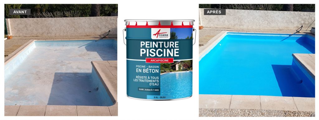 rénovation piscine béton avec peinture arcapiscine